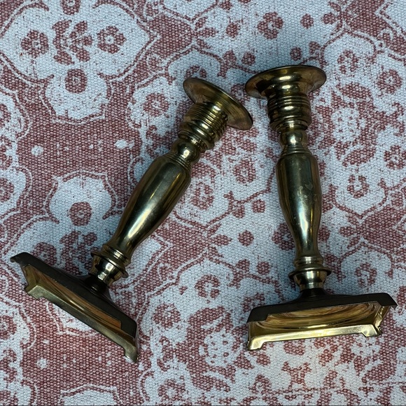 Vintage Brass Candlesticks - Picture 9 of 11